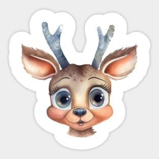 Deer Watercolor Sticker